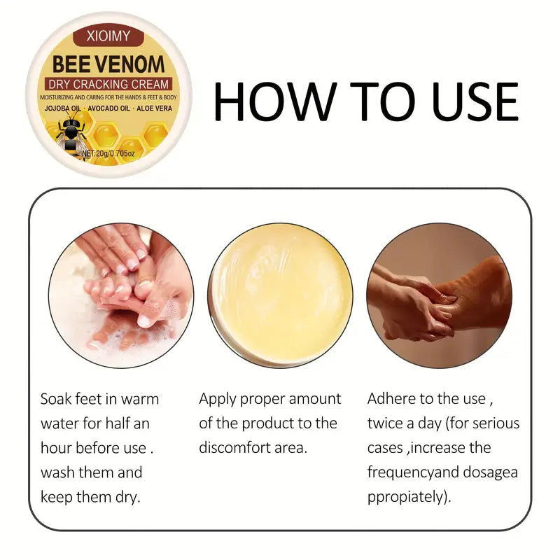 Bee Venom Dry Crack Cream šāØ | Deep Moisturizing & Hydrating for Hands, Feet & Body