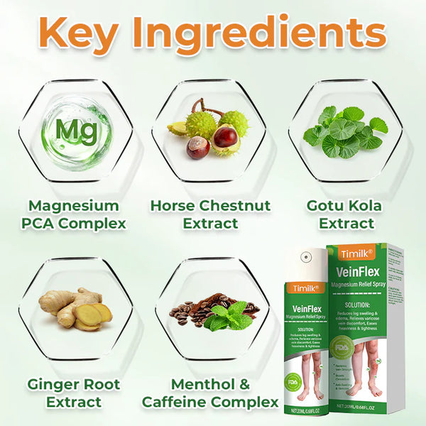 VeinFlex Magnesium Spray for Vein Relief 🔥 FDA Certified (Clinically proven relief for swollen legs, poor circulation, and varicose veins 🩺)