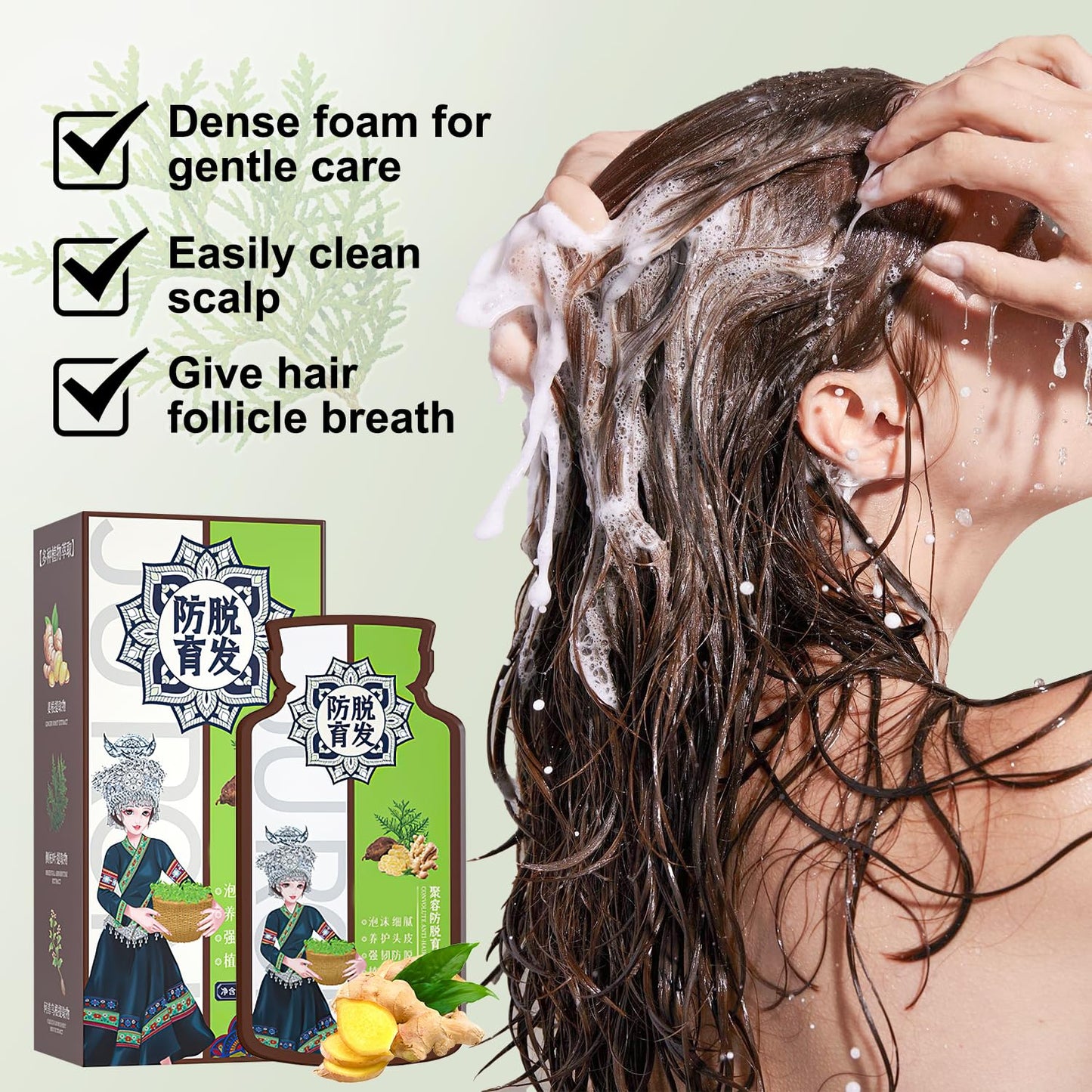 Ginger Plant Extract Hair Shampoo - Anti-Hair Loss, Nourishing Formula for Stronger, Thicker Hair for Women and Men (2 Boxes)