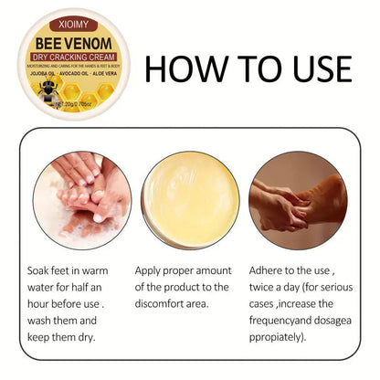 Bee Venom Dry Crack Cream 🐝✨  | Deep Moisturizing & Hydrating for Hands, Feet & Body