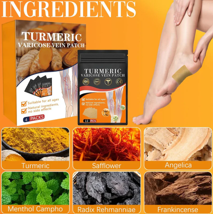 Spider & Varicose Vein Patches | Natural Herbal Therapy for Swelling, Fatigue & Vein Health (Buy 10 Get 10 Free)