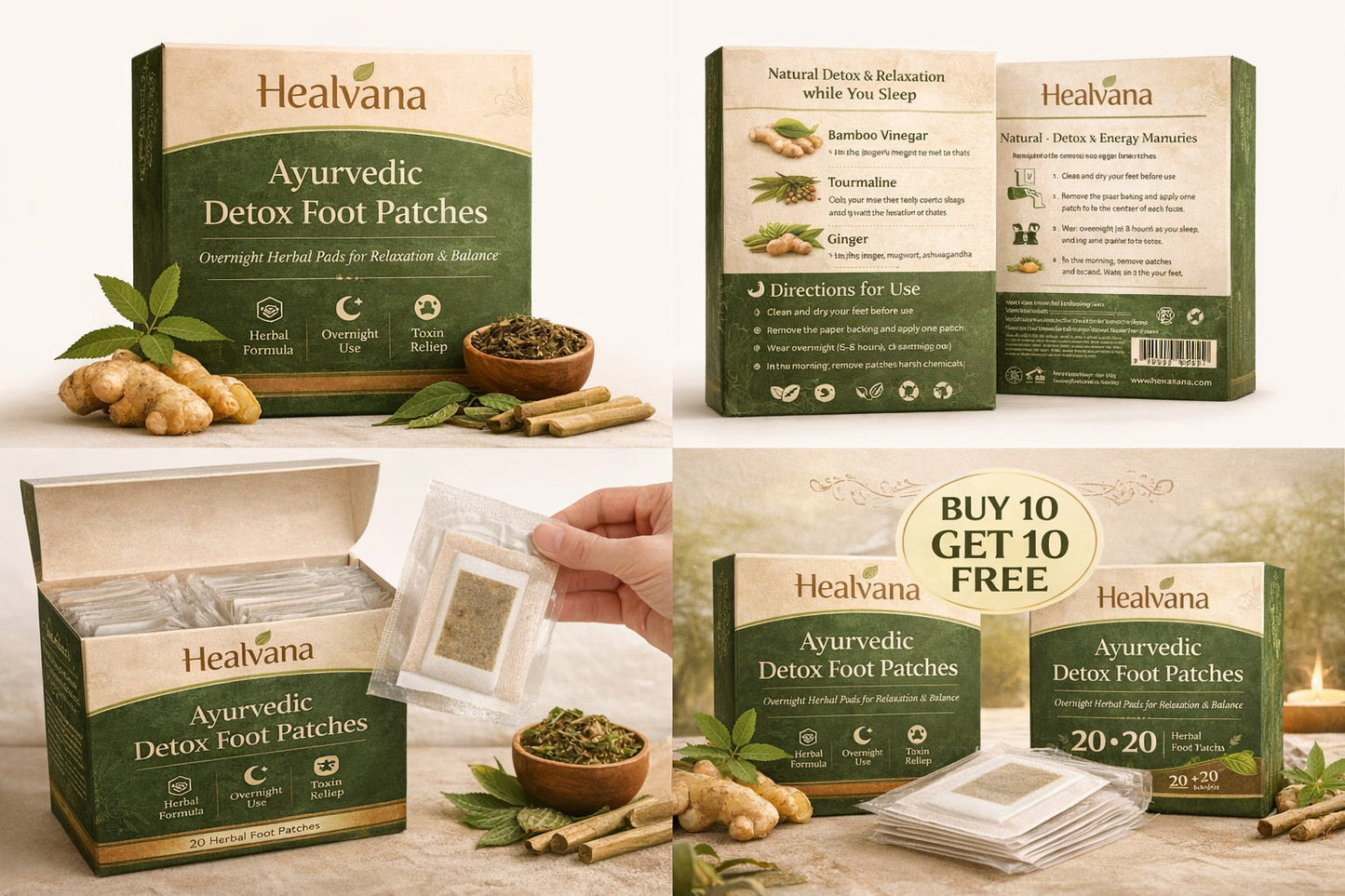 Healthvana Authentic Detox Patches (BUY 10 GET 20 FREE Pack of 30)